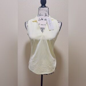 Walter Hagen Pale Yellow Sleeveless V-Neck Camisole